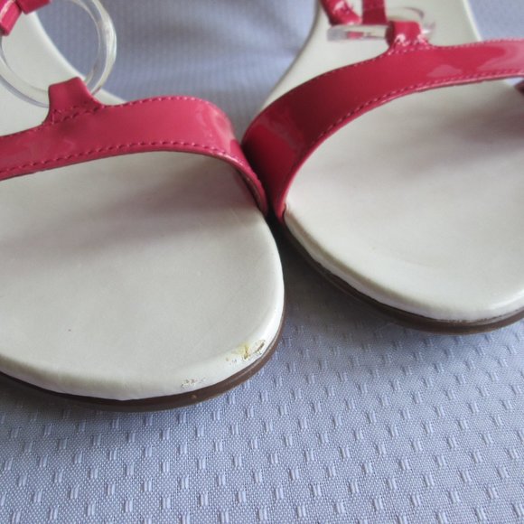 💗 ENZO ANGIOLINI DARK PINK PATENT STRAPPY SANDALS 7.5 💗 - Picture 7 of 16